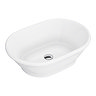 Chatsworth 810mm Grey Countertop Vanity with Beech Worktop, Oval Gloss White Basin & Chrome Handles