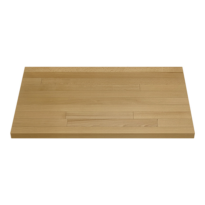 Chatsworth 810mm Grey Countertop Vanity with Beech Worktop, Oval Gloss White Basin & Chrome Handles