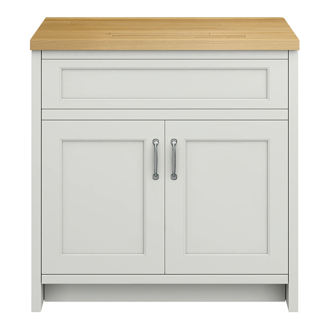 Chatsworth 810mm Traditional Grey Countertop Vanity with Beech Worktop & Chrome Handles
