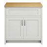 Chatsworth 810mm Traditional Grey Countertop Vanity with Beech Worktop & Chrome Handles