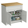 Chatsworth 810mm Traditional Grey Countertop Vanity with Beech Worktop & Chrome Handles