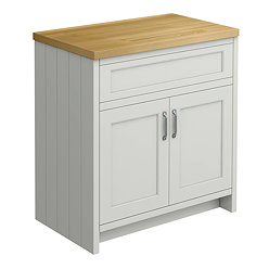 Chatsworth 810mm Traditional Grey Countertop Vanity with Beech Worktop & Chrome Handles