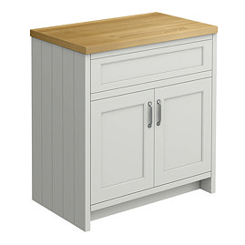 Chatsworth 810mm Traditional Grey Countertop Vanity with Beech Worktop & Chrome Handles