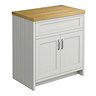 Chatsworth 810mm Traditional Grey Countertop Vanity with Beech Worktop & Chrome Handles