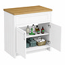 Chatsworth 810mm Traditional White Countertop Vanity Unit with Solid Beech Wood Worktop & Chrome Handles