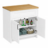 Chatsworth 810mm Traditional White Countertop Vanity Unit with Solid Beech Wood Worktop & Matt Black Handles