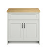 Chatsworth 810mm Traditional Grey Countertop Vanity with Beech Worktop & Matt Black Handles