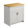Chatsworth 810mm Traditional Grey Countertop Vanity with Beech Worktop & Matt Black Handles