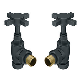 Chatsworth Anthracite Angled Art Deco Radiator Valves