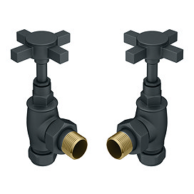 Chatsworth Anthracite Angled Art Deco Radiator Valves