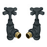 Chatsworth Anthracite Angled Art Deco Radiator Valves