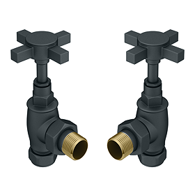 Chatsworth Anthracite Angled Art Deco Radiator Valves