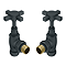 Chatsworth Anthracite Angled Art Deco Radiator Valves