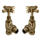 Chatsworth Antique Brass Angled Art Deco Radiator Valves