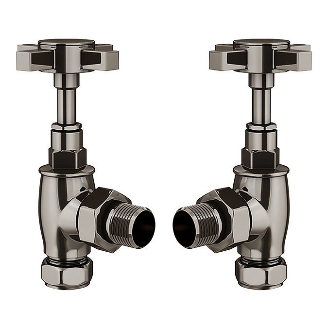 Chatsworth Black Nickel Angled Art Deco Radiator Valves