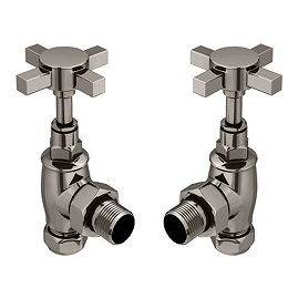 Chatsworth Black Nickel Angled Art Deco Radiator Valves