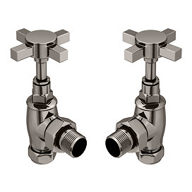 Chatsworth Black Nickel Angled Art Deco Radiator Valves