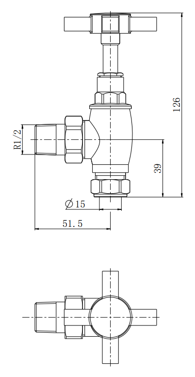 Chatsworth Brushed Brass Angled Art Deco Radiator Valves