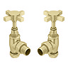 Chatsworth Brushed Brass Angled Art Deco Radiator Valves