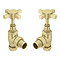 Chatsworth Brushed Brass Angled Art Deco Radiator Valves