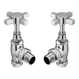 Chatsworth Chrome Angled Art Deco Radiator Valves