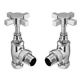 Chatsworth Chrome Angled Art Deco Radiator Valves