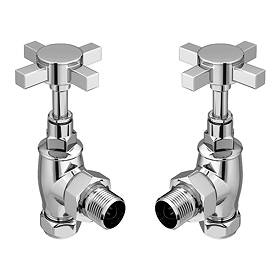 Chatsworth Chrome Angled Art Deco Radiator Valves