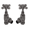 Chatsworth Gunmetal Grey Angled Art Deco Radiator Valves
