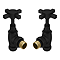 Chatsworth Matt Black Angled Art Deco Radiator Valves