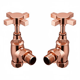 Chatsworth Rose Gold Angled Art Deco Radiator Valves