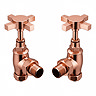 Chatsworth Rose Gold Angled Art Deco Radiator Valves