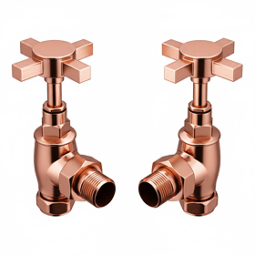 Chatsworth Rose Gold Angled Art Deco Radiator Valves