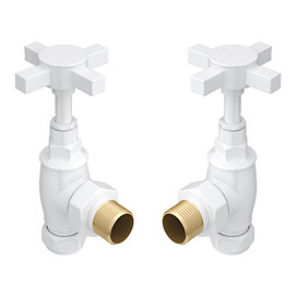 Chatsworth White Angled Art Deco Radiator Valves
