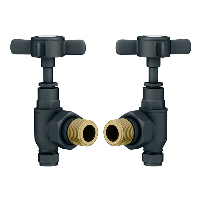 Chatsworth Anthracite Angled Traditional Radiator Valves