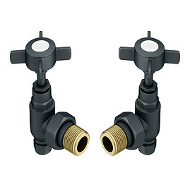 Chatsworth Anthracite Angled Traditional Radiator Valves