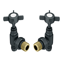 Chatsworth Anthracite Angled Traditional Radiator Valves