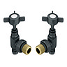 Chatsworth Anthracite Angled Traditional Radiator Valves