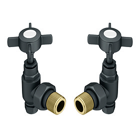Chatsworth Anthracite Angled Traditional Radiator Valves