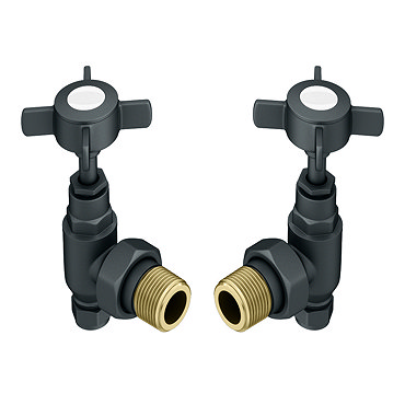 Chatsworth Anthracite Angled Traditional Radiator Valves