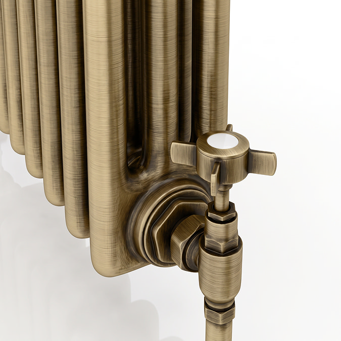 Chatsworth Antique Brass Angled Traditional Radiator Valves