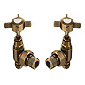 Chatsworth Antique Brass Angled Traditional Radiator Valves