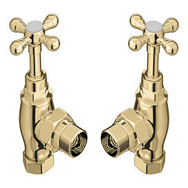 Chatsworth Ashford Gold Angled Traditional Radiator Valves