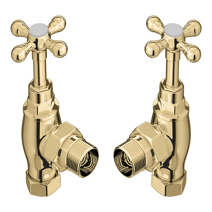 Chatsworth Ashford Gold Angled Traditional Radiator Valves