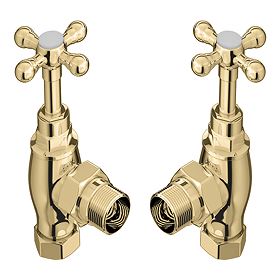 Chatsworth Ashford Gold Angled Traditional Radiator Valves