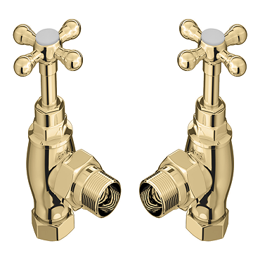 Chatsworth Ashford Gold Angled Traditional Radiator Valves