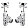 Chatsworth Ashford Chrome Angled Traditional Radiator Valves (Black Indices)