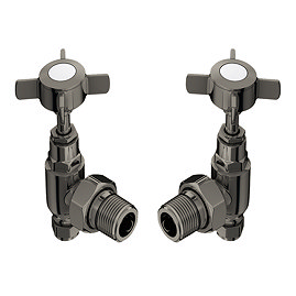 Chatsworth Black Nickel Angled Traditional Radiator Valves