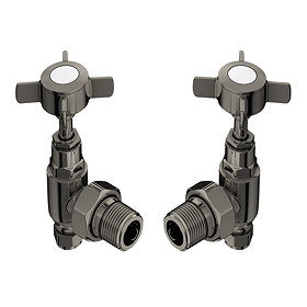 Chatsworth Black Nickel Angled Traditional Radiator Valves
