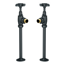 Chatsworth Anthracite Angled Art Deco Radiator Valves