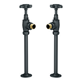 Chatsworth Anthracite Angled Art Deco Radiator Valves